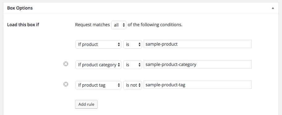 WooCommerce box rules