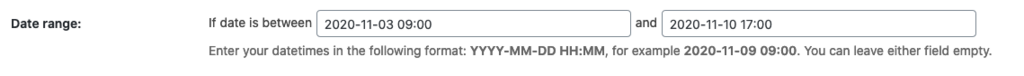 Date range setting