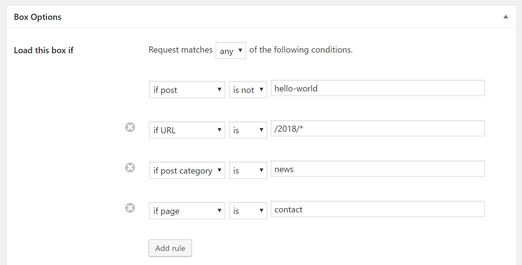 Advanced box rules | Boxzilla Plugin
