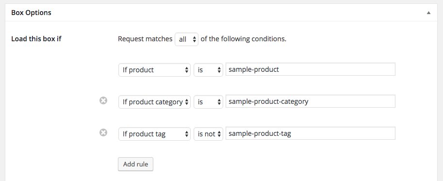 Woocommerce box rules